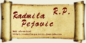 Radmila Pejović vizit kartica
